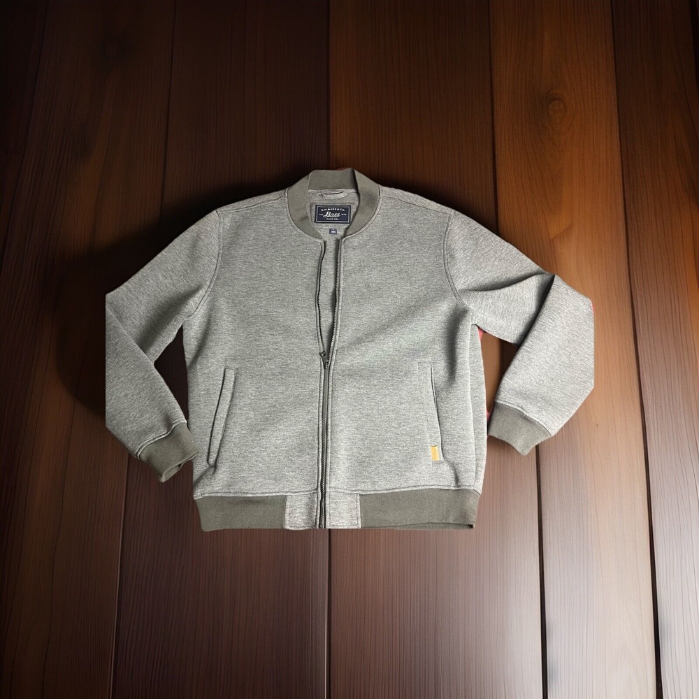 g.h. bass co. Classic  Casual  Gray Jacket Sz-L Zipper